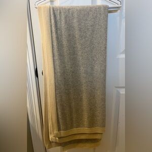 Ply Cashmere Gray and Cream Throw